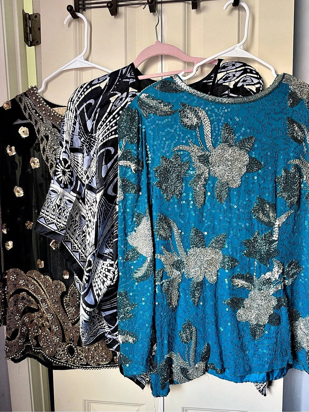3-Piece 100% Silk & Beaded Textile / Upcycle Bundle